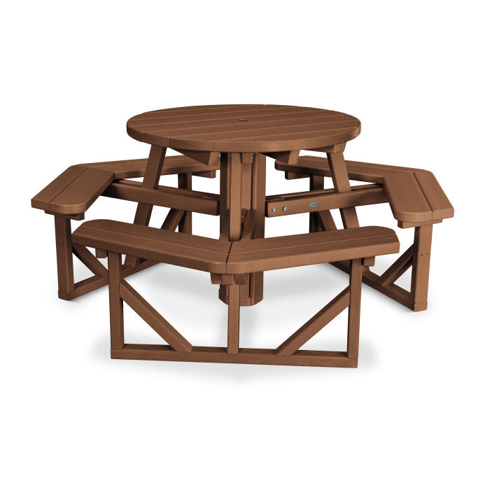 POLYWOOD 36-Inch Round Outdoor Picnic Table - Durable All-Weather Resin Furniture for Patio, Garden, Backyard & Poolside Dining
