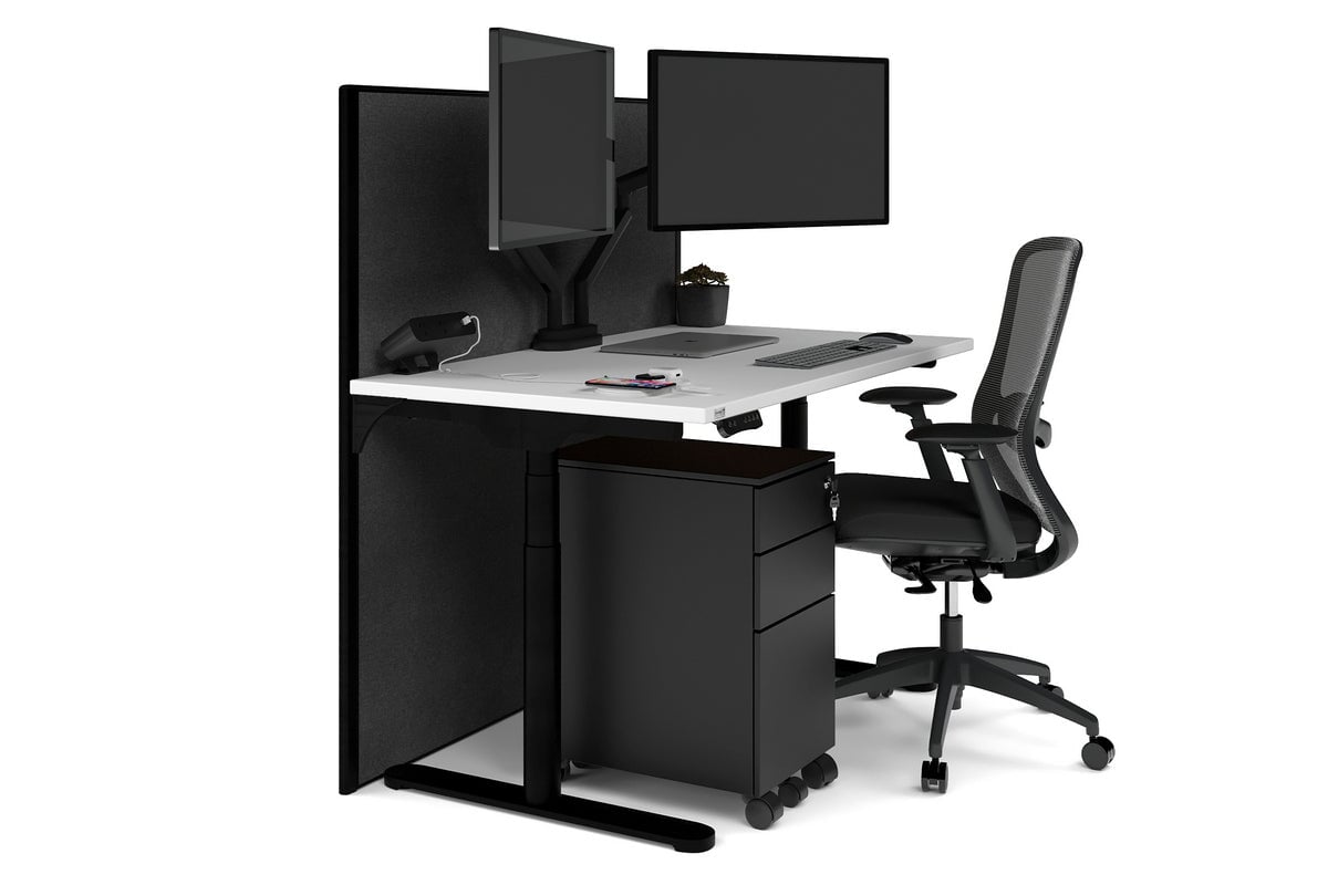 Flexi Premium Height Adjustable Single Workstation [1400L x 700W] - Ergonomic Standing Desk for Home Office, Gaming & Study - Electric Sit Stand Desk with Memory Function