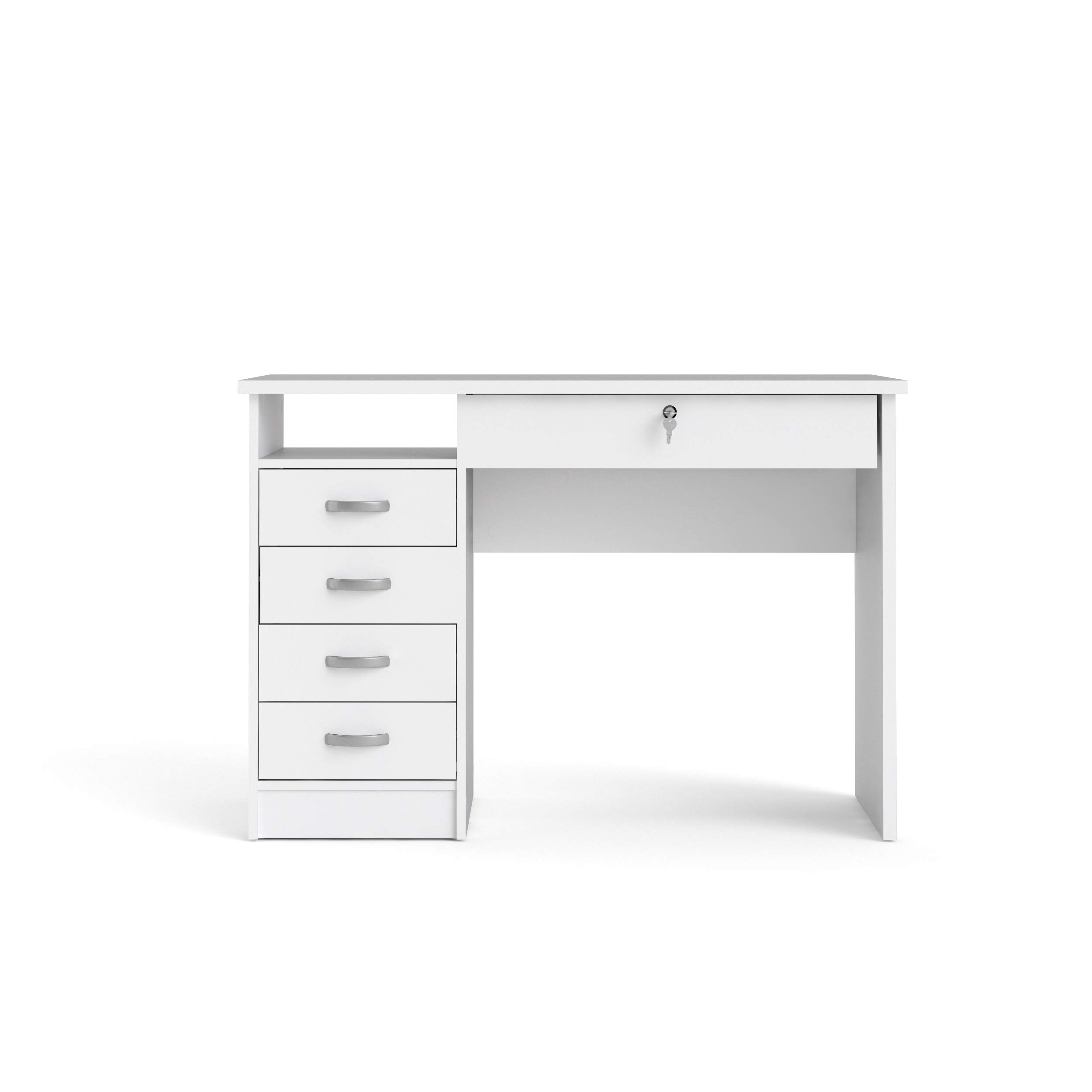Tvilum White 5-Drawer Desk for Home Office & Study