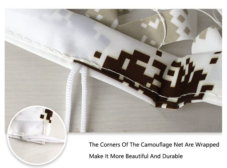 Military Camouflage Netting - White Digital Snow Camo Net, Oxford Fabric Camouflage Cover for Hunting, Shooting, Camping & Outdoor Activities - Sunshade, Blind, Party Decoration & Military Surplus Bulk Roll