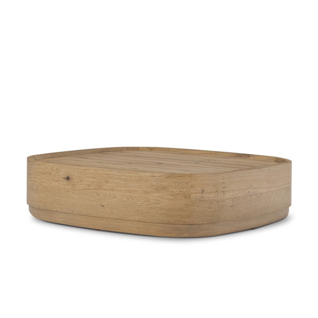 Leandro Coffee Table - Natural Reclaimed French Oak Wood - Perfect for Living Room, Lounge & Modern Home Decor