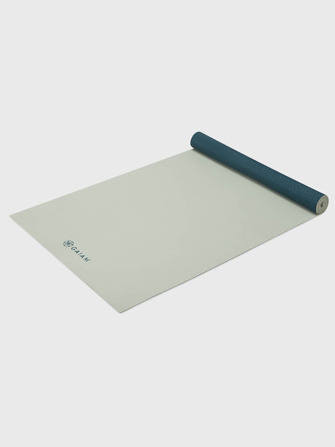 Gaiam Deep Reversible 2-Color Non-Slip Yoga Mat 4mm Thick - Jade/Icicle for Home, Studio & Travel Fitness