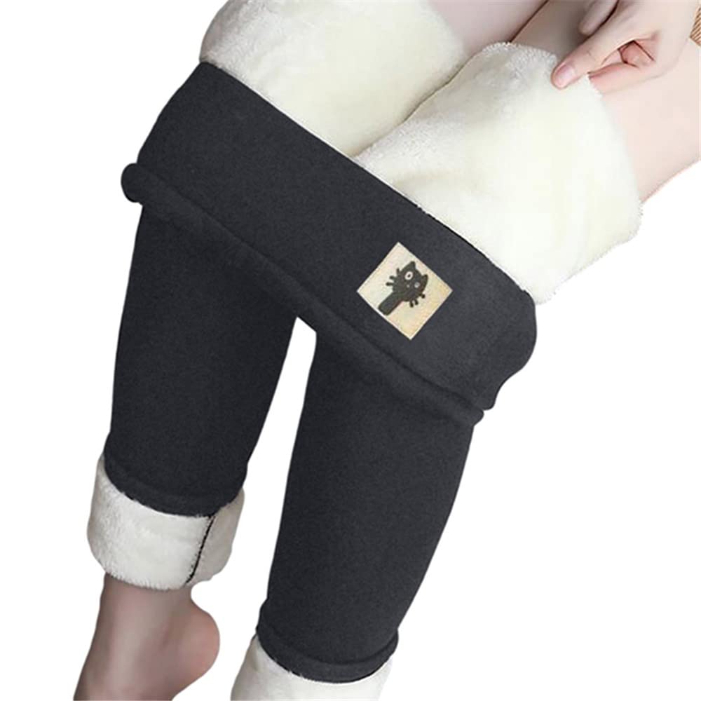 Premium Women's High Waist Fleece Leggings - Cashmere Soft Thick Stretchy Winter Yoga Pants with Tummy Control for Running, Workout & Lounge Wear