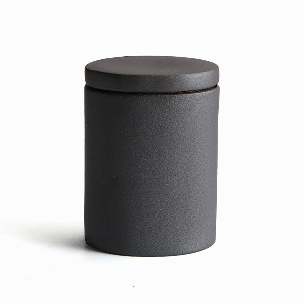 Handmade Coarse Pottery Tea Caddies Set of 4 - Loose Leaf Tea Storage Containers for Kitchen, Pantry & Tea Ceremony | Airtight & Decorative