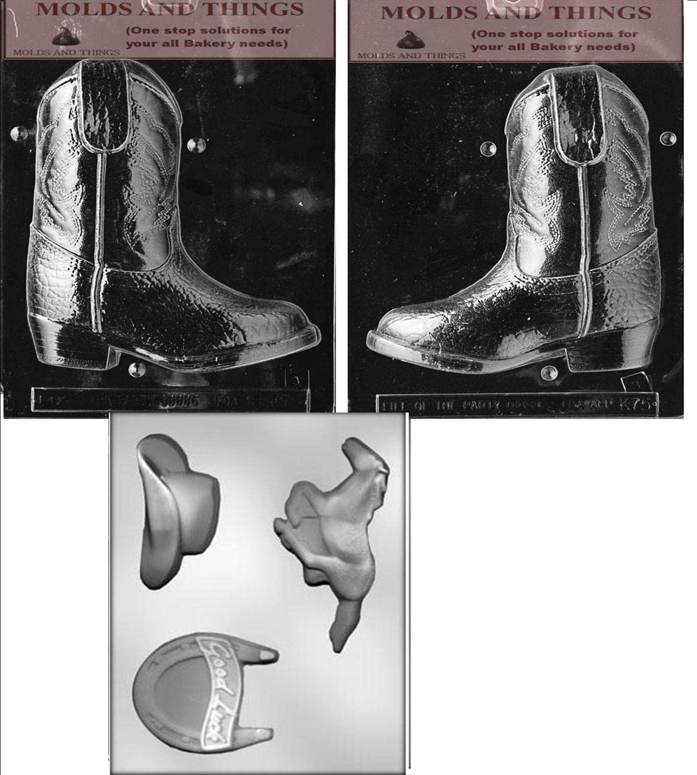 3D Cowboy Boot Chocolate Candy Mold - Western Design for Mint & Chocolate Treats - Includes Copyrighted Molding Instructions - Perfect for Birthday Parties, Western Themed Events & DIY Candy Making