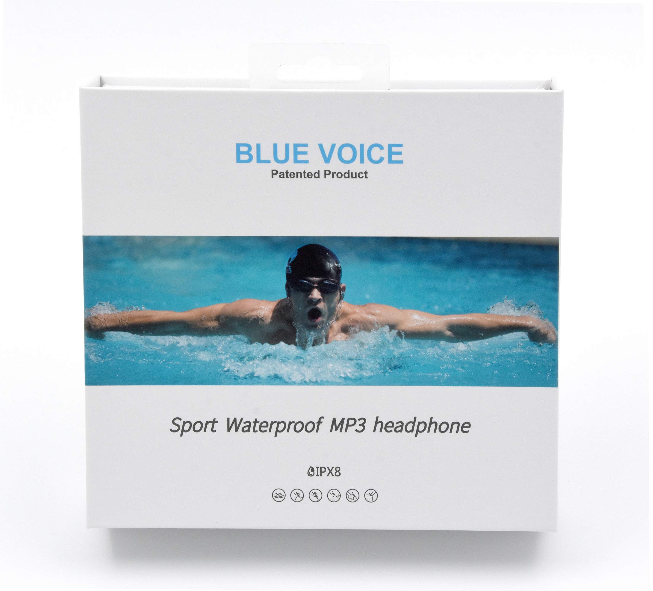 Waterproof MP3 Player with 8GB Memory - IPX8 Swim Headphones for Swimming, Running & Gym - USB Rechargeable Underwater Earbuds (Black) | Perfect for Pool Workouts, Open Water Swimming & Fitness Training
