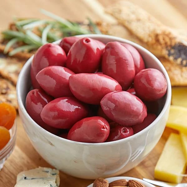 Premium Italian Table Olives - Cerignola Red Olives from Italy | Authentic Mediterranean Snack for Charcuterie Boards, Salads & Gourmet Cooking