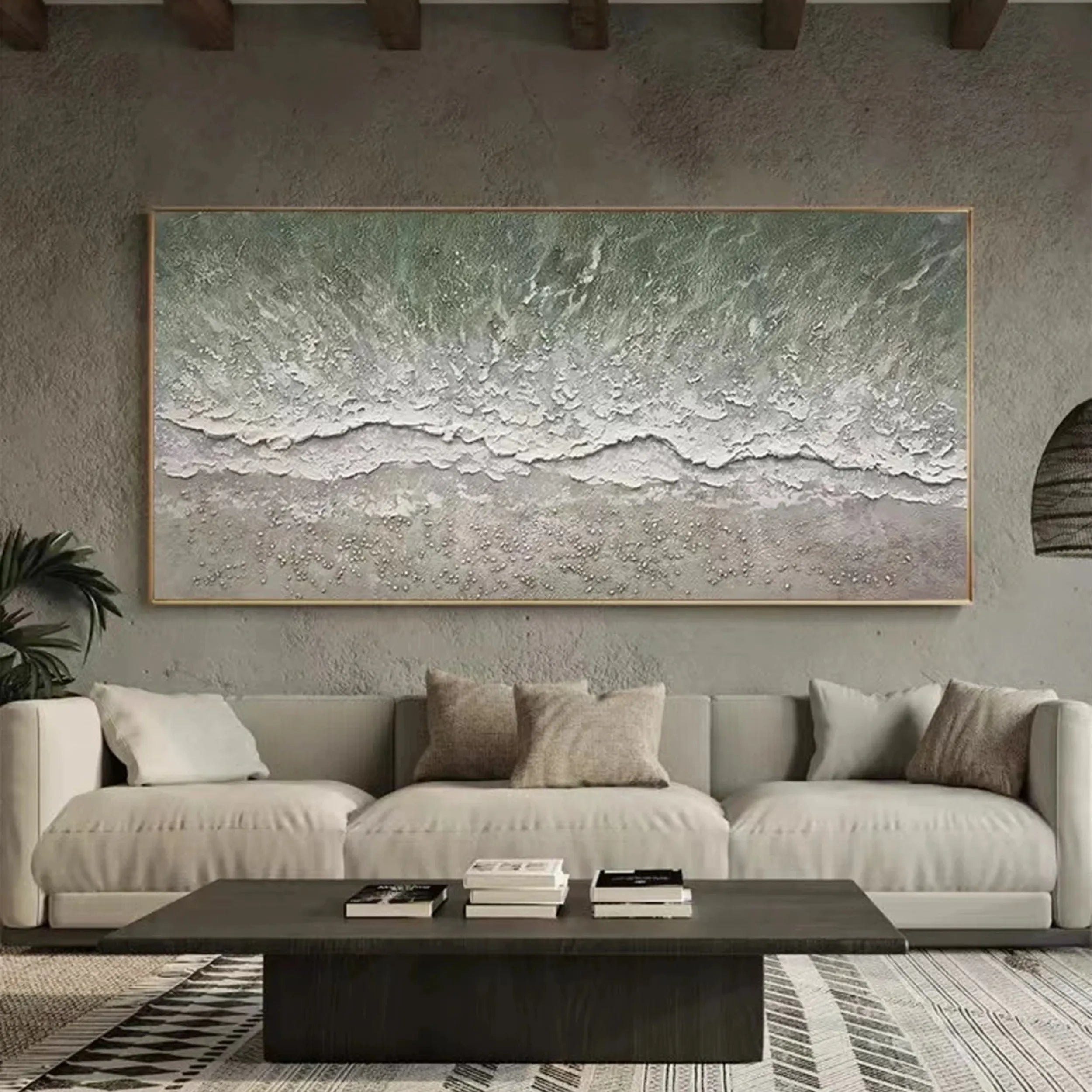 Ocean and Sky Painting #OS 120 - Stunning Seascape Wall Art for Home & Office Decor - Perfect for Living Rooms, Bedrooms, and Coastal Themed Spaces