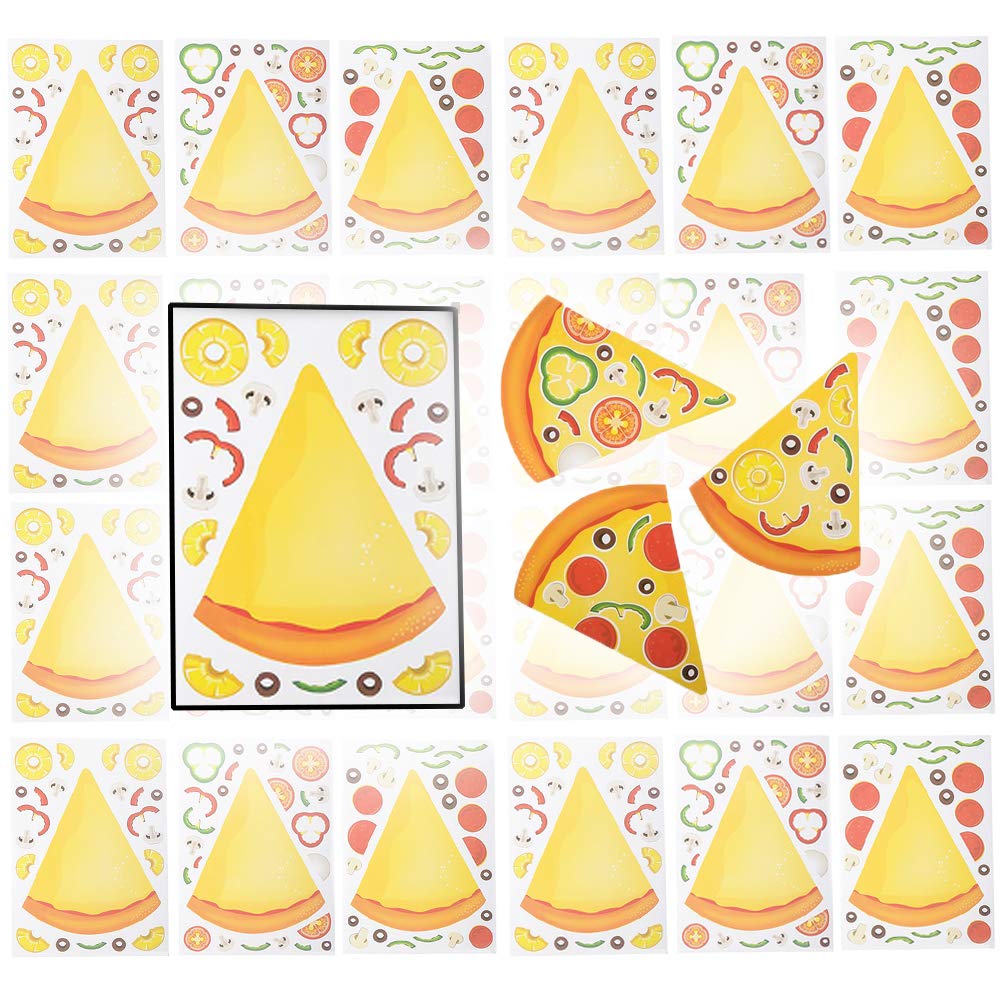 Make A Pizza Stickers - 24 Pack (480 Stickers) for DIY Arts & Crafts, Kids Party Favors, Scrapbooking & School Projects - Fun Pizza-Themed Decorative Stickers