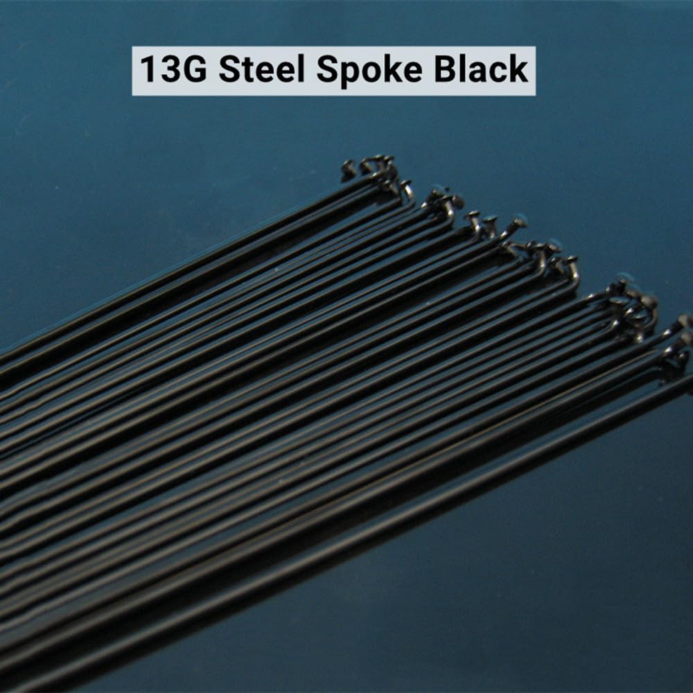 13G High-Carbon Steel Bike Spokes - 2.3mm Diameter J-Bend Spokes (20/40 Pcs) with 12mm Nipples for MTB, E-Bike, Tricycle - Perfect for Mountain Biking, Commuting & Electric Bike Maintenance