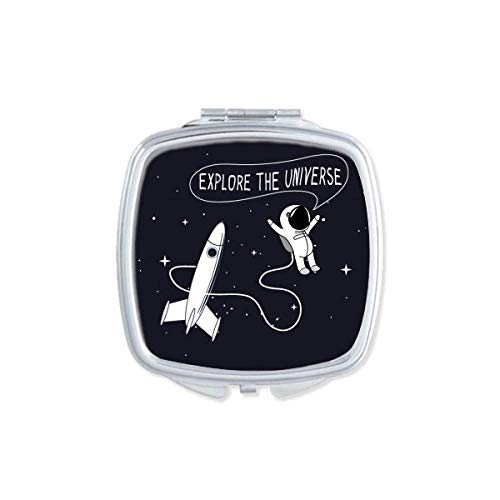 DIYthinker Universe & Alien Space Travel Mirror - Portable Compact Pocket Makeup Mirror with Double Sided Glass - Perfect for Travel, Cosplay & Sci-Fi Fans