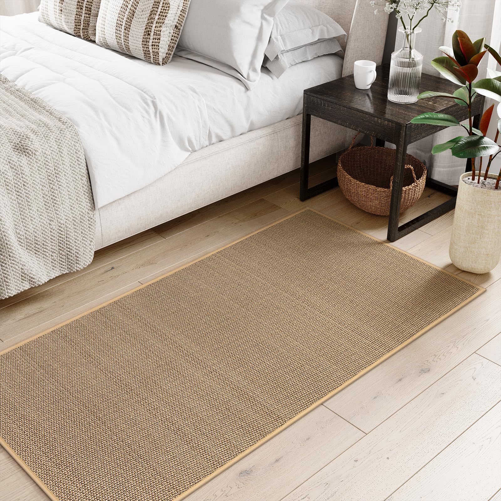Lahome Farmhouse Kitchen Runner Rug 2x5 - Non Slip Washable Entryway Carpet for Hallway, Bathroom & Kitchen Floor - Neutral Beige Farmhouse Decor | Perfect for High Traffic Areas & Cozy Home Style