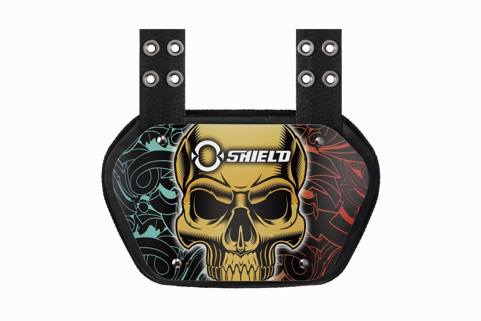 O Shield Football Back Plate - Lower Back Pads for Football Players, Rear Protector - Power Series (Power Skull, Angel&Demons, Seal Power) - Protective Gear for Tackling & Contact Sports - Ideal for Football, Rugby & Training Sessions