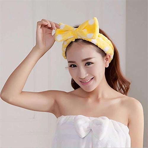 HOUSE HATCH Women's Facial Spa Headband - Soft Velvet Elastic Hair Band with Cute Bow for Makeup, Skincare & Washing Face (Pack of 2, Multicolor) - Perfect for Spa Days, Beauty Routines & At-Home Relaxation