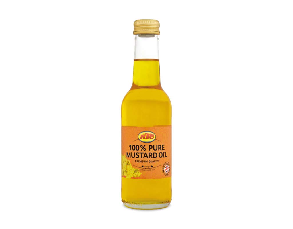 KTC Pure Mustard Oil - 17 Fl Oz (500ml) - Cold Pressed, Unrefined Cooking Oil for Indian Cuisine, Pickling & Hair Care | Perfect for Curry, Stir Fry & Massage