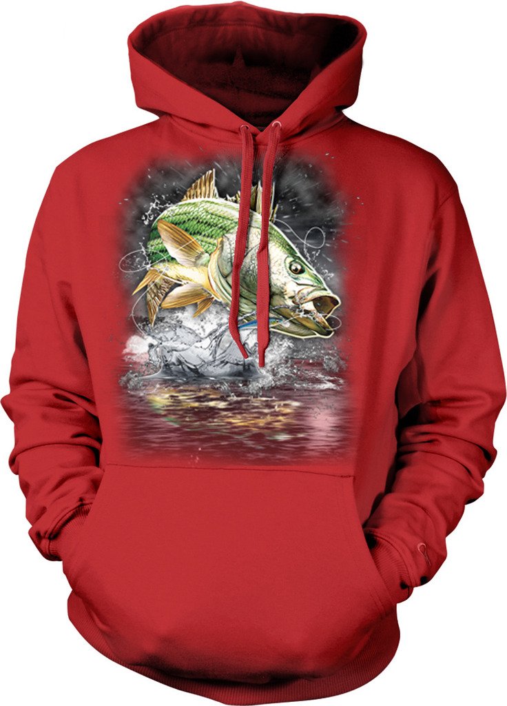 Striped Bass Hooded Sweatshirt - Striper Fishing Apparel for Men & Women | Eat Sleep Fish Design - Perfect for Anglers, Outdoor Enthusiasts & Casual Wear