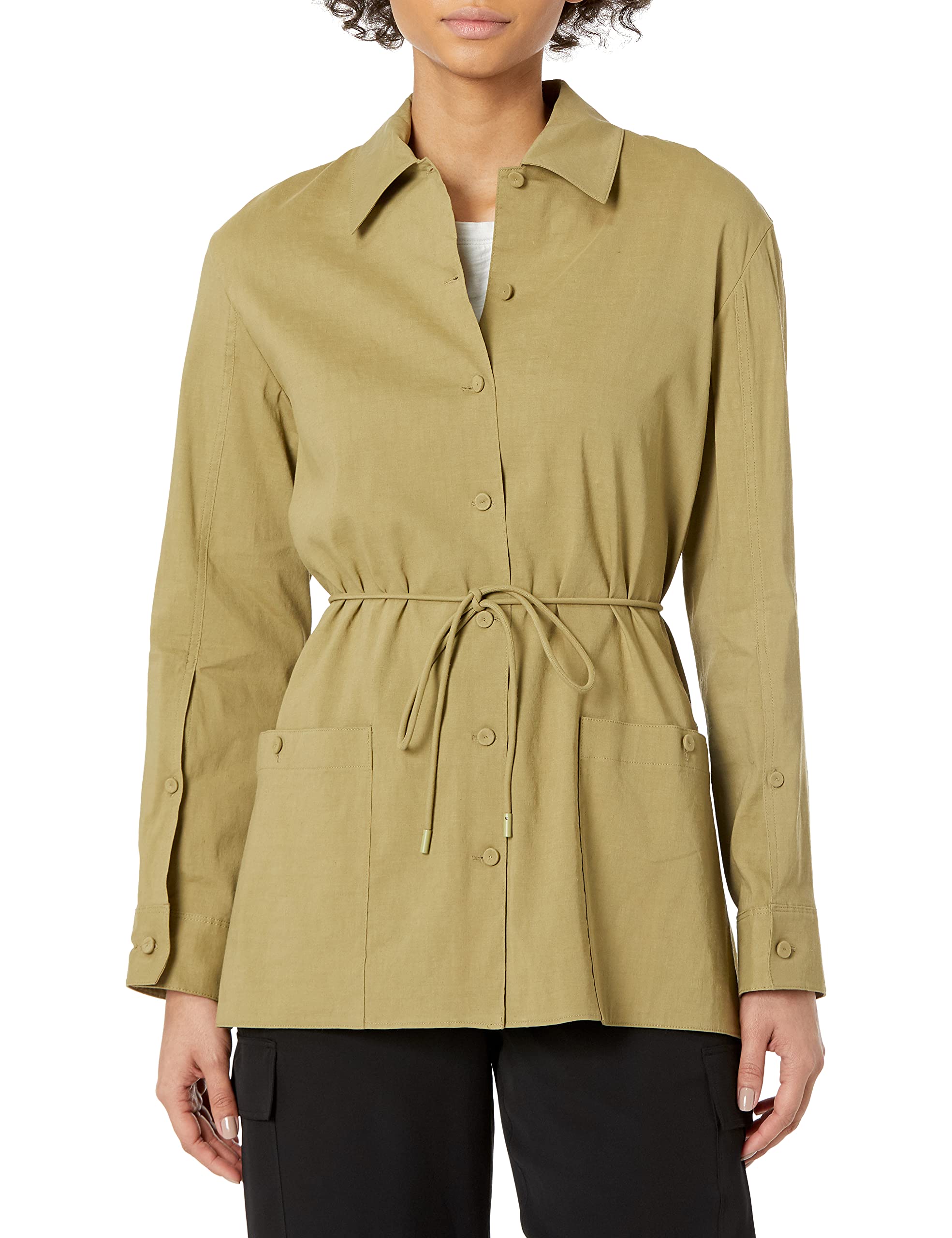 Theory Women's Shirt Jacket - Lightweight Button Down Blouse with Collar | Office Wear, Casual Outfits & Spring Layering Essential