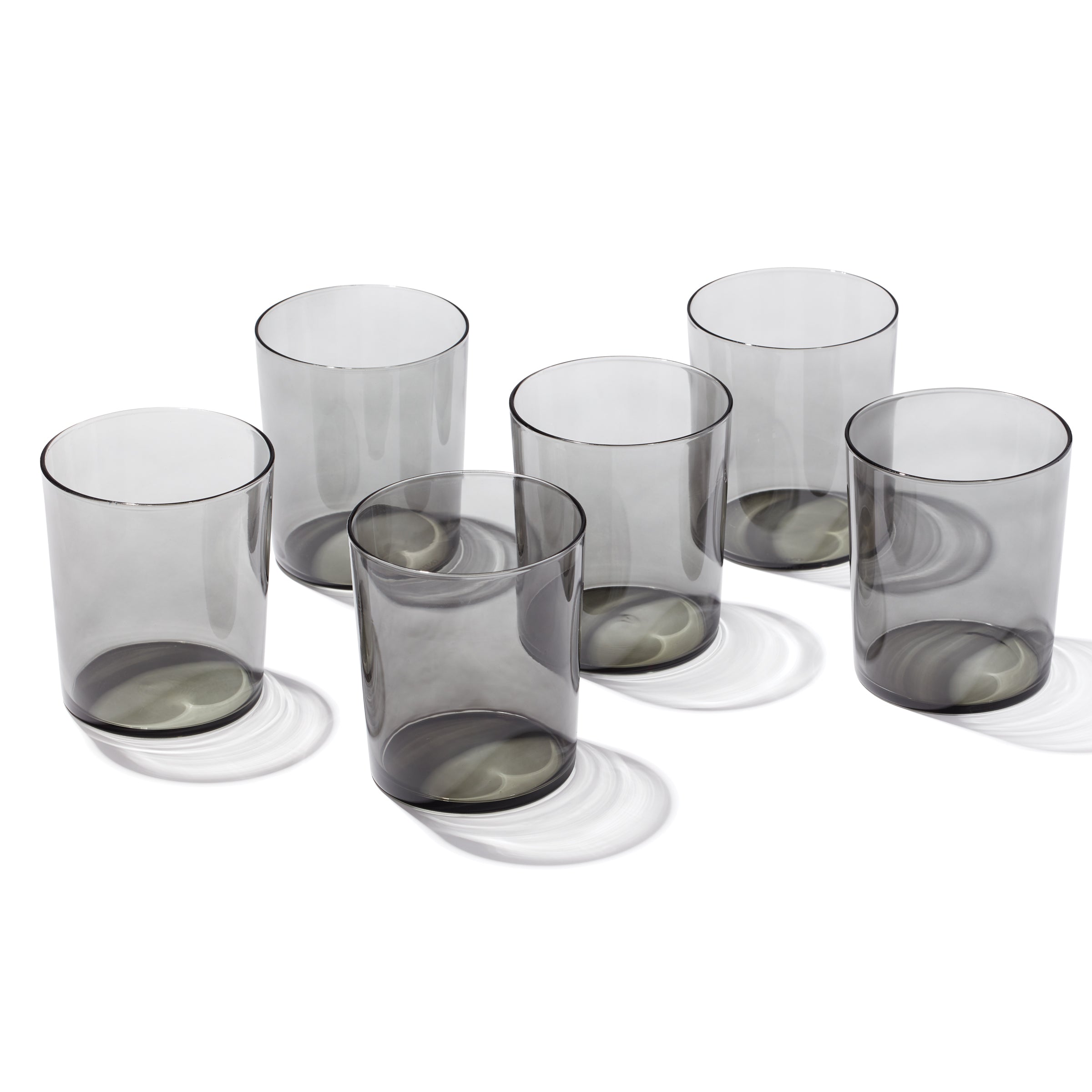 Premium Stackable Smoke Tall Glasses Set of 6 - 16oz Clear Drinking Glasses for Cocktails, Beer & Iced Coffee - Perfect for Home Bars, Restaurants & Parties