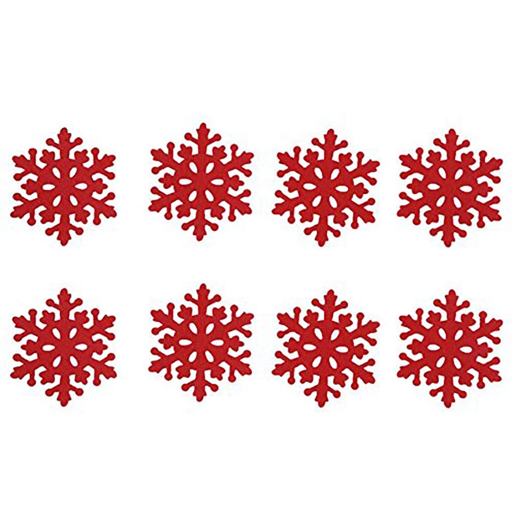 Yiser 8-Piece Red Bow Cup Tea Set - Christmas Snowflake Design Coffee Mugs for Kitchen, Dining & Bar - Perfect for Holiday Parties, Home Decor & Gift Giving (Wine Red, One Size)