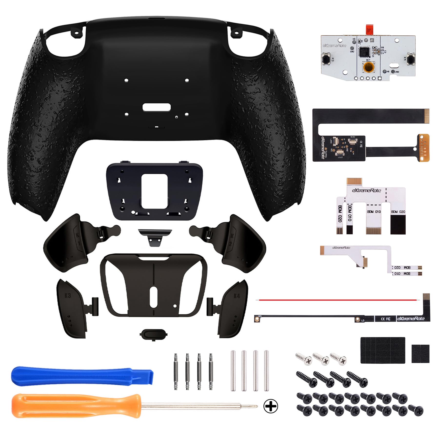 eXtremeRate RISE4 Programmable Remap Kit for PS5 Controller BDM-010/020 - 4 Metal Back Buttons & Anti-Slip Cover | Perfect for Competitive Gaming & Custom Controls