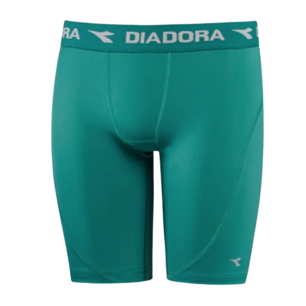 Diadora Junior Compression Shorts for Boys & Girls - Moisture-Wicking, Breathable Green Athletic Shorts - Perfect for Running, Soccer & Training