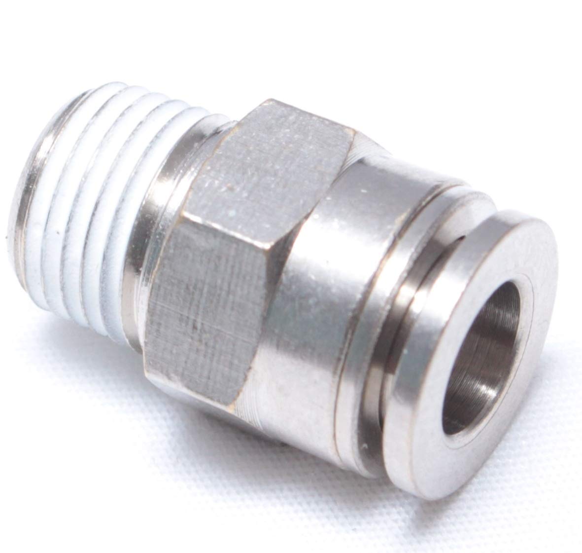 Nickel Plated Brass Push to Connect Fitting - 4mm OD x 1/4
