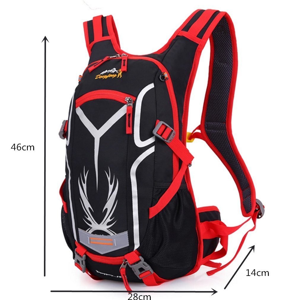 Waterproof Nylon Camping Backpack for Hiking, Travel, Cycling & Mountaineering - Lightweight Unisex Laptop Backpack (Black) - Perfect for Outdoor Adventures, Commuting & Daily Use