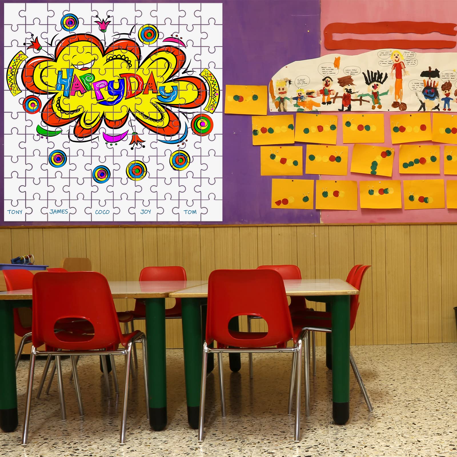 Junkin 100 Pcs Large Blank Puzzle Pieces - 6 Inch DIY Puzzle Making Kit for Classroom Decor, Bulletin Boards & School Crafts | Create Custom Puzzles for Kids, Teachers & Art Projects
