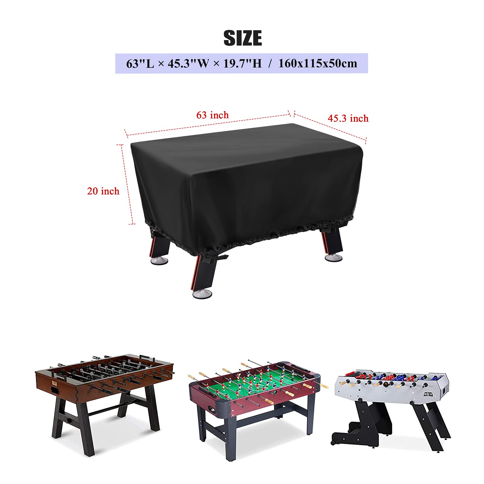 Waterproof Foosball Table Cover for Indoor & Outdoor Use - Durable Soccer & Football Table Protector for Game Rooms, Patios, and Basements