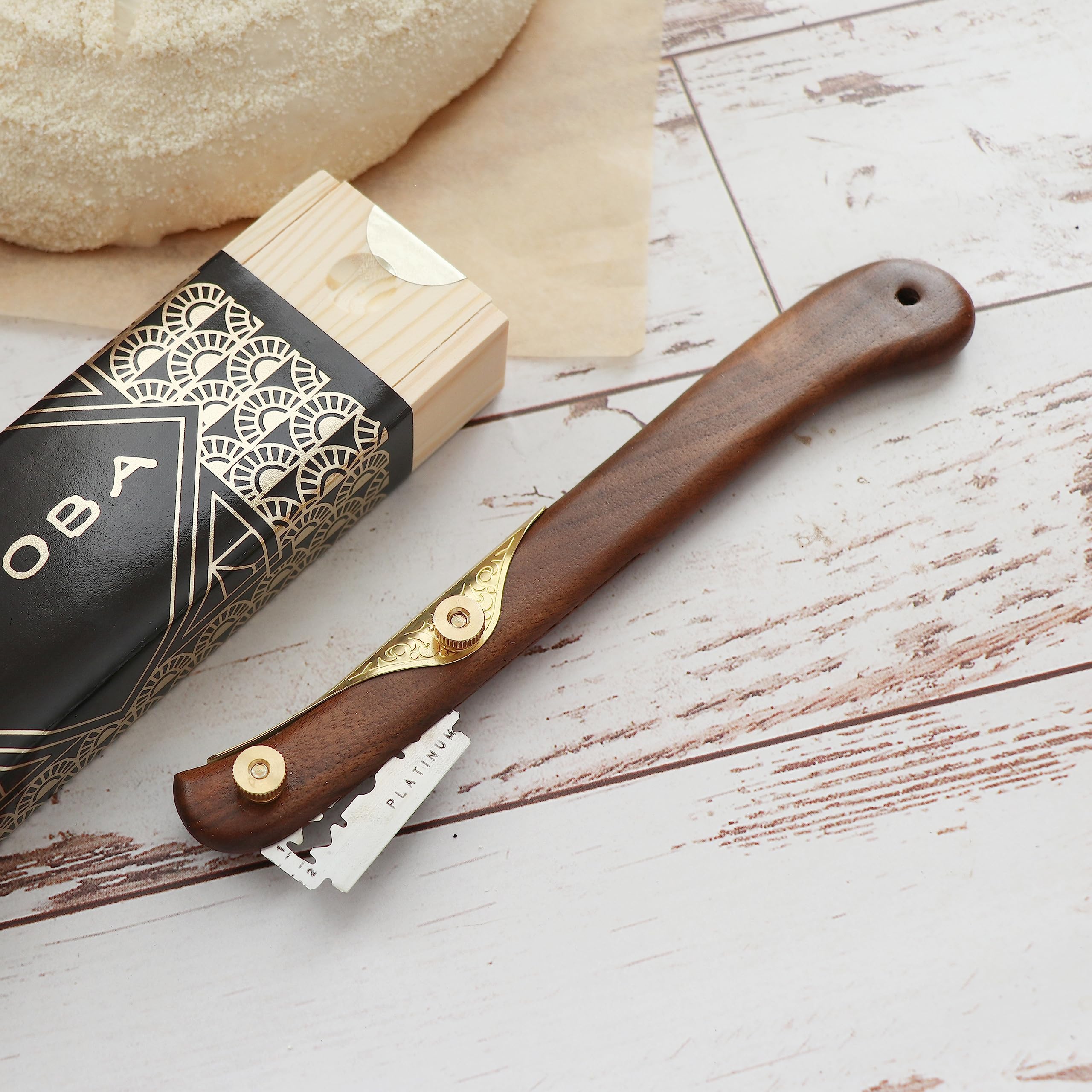 Premium Zatoba American Black Walnut Bread Lame - Professional Scoring Knife for Artisan Sourdough Baking - Perfect for Home Bakers & Professional Bakers (Great Gift for Bread Lovers)