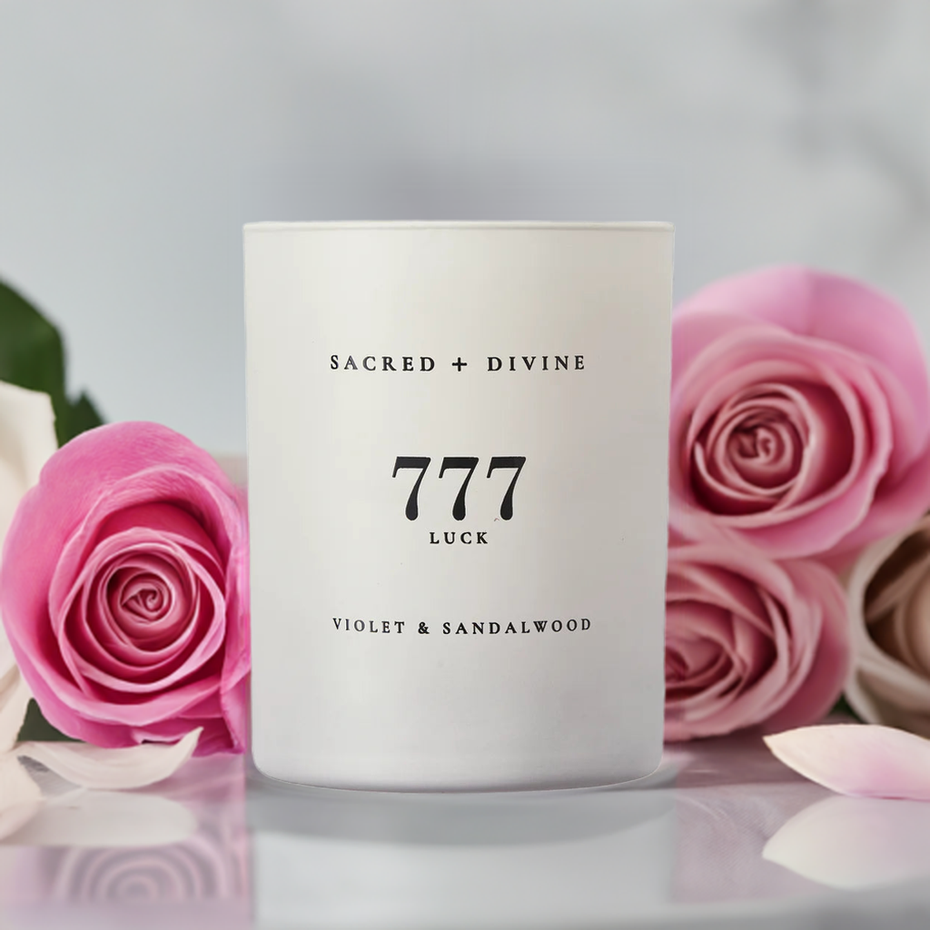 777 Luck Candle - Natural Soy Wax Candles for Good Fortune, Wealth & Success | Feng Shui Home Decor, Meditation & Spiritual Gifts