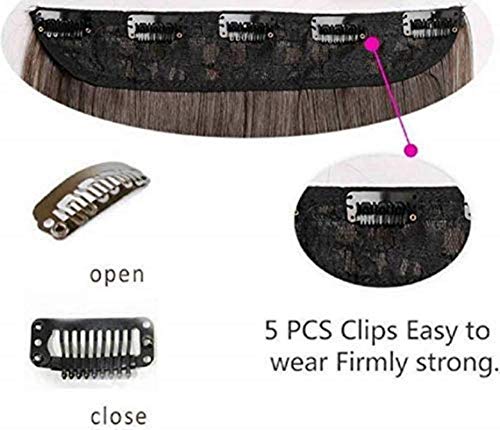 24 Inch Golden Hair Clip-in Extensions & Wigs for Women & Girls - 5 Piece Highlighted Hairpiece Set for Parties, Cosplay & Daily Styling