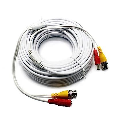4 Pack 60ft RG59 Siamese Security Camera Cable - BNC & 2.1mm Power Jack for TVI, CVI, AHD, HD-SDI Systems - Plug & Play for CCTV, Surveillance & Home Security Installation (Indoor/Outdoor Use)