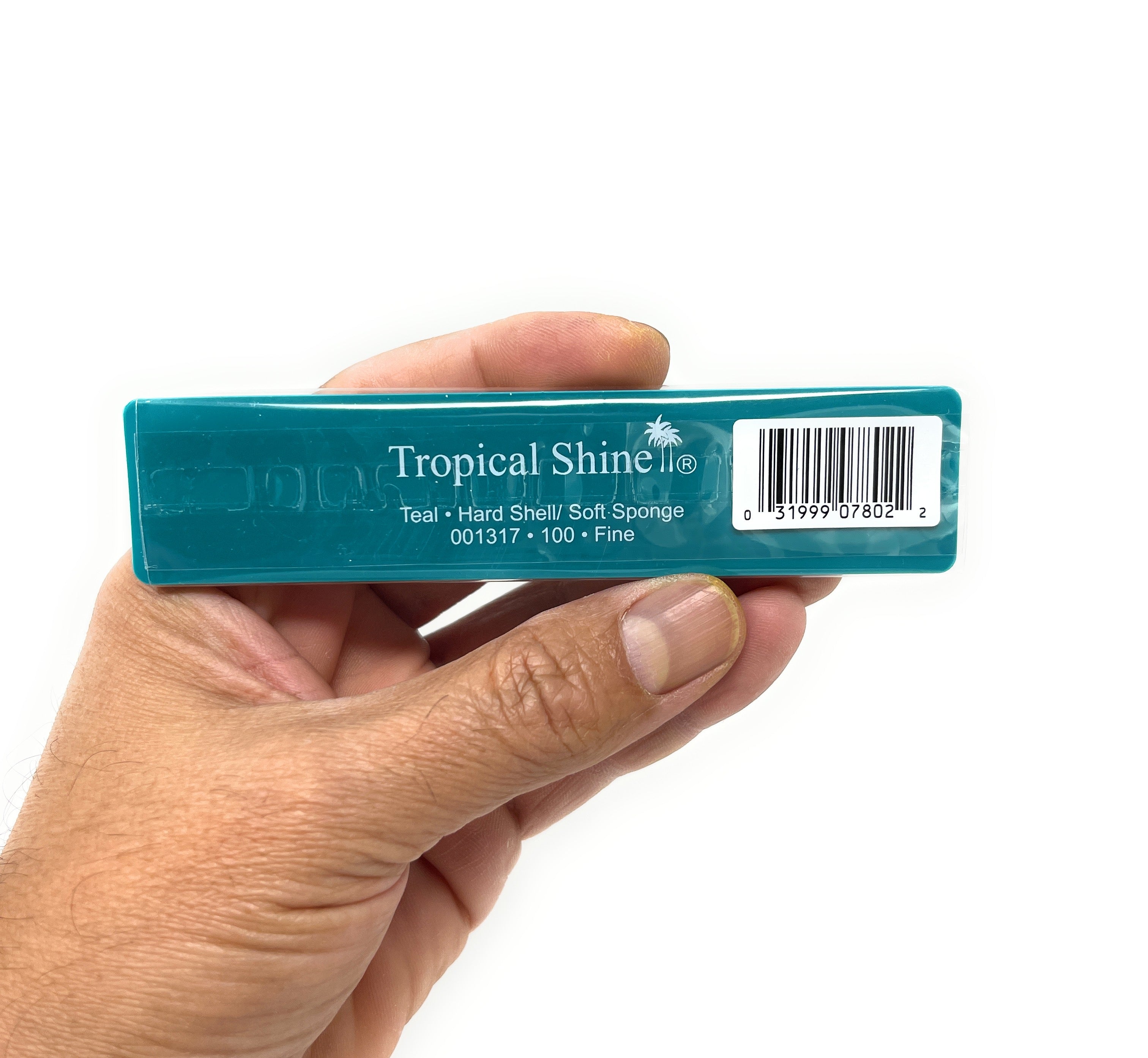 Premium 100 Grit Antibacterial Nail Files - Tropical Shine Teal Color, Hard Shell & Soft Sponge Combo (3-Pack) | Perfect for Manicures, Pedicures & At-Home Nail Care