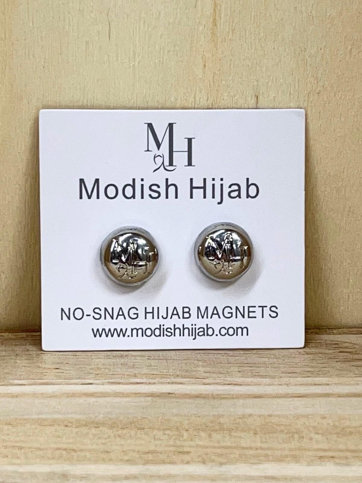 Silver Hijab Magnet Pins for Women - Secure & Invisible Headscarf Accessories - Perfect for Daily Wear, Work, and Special Occasions