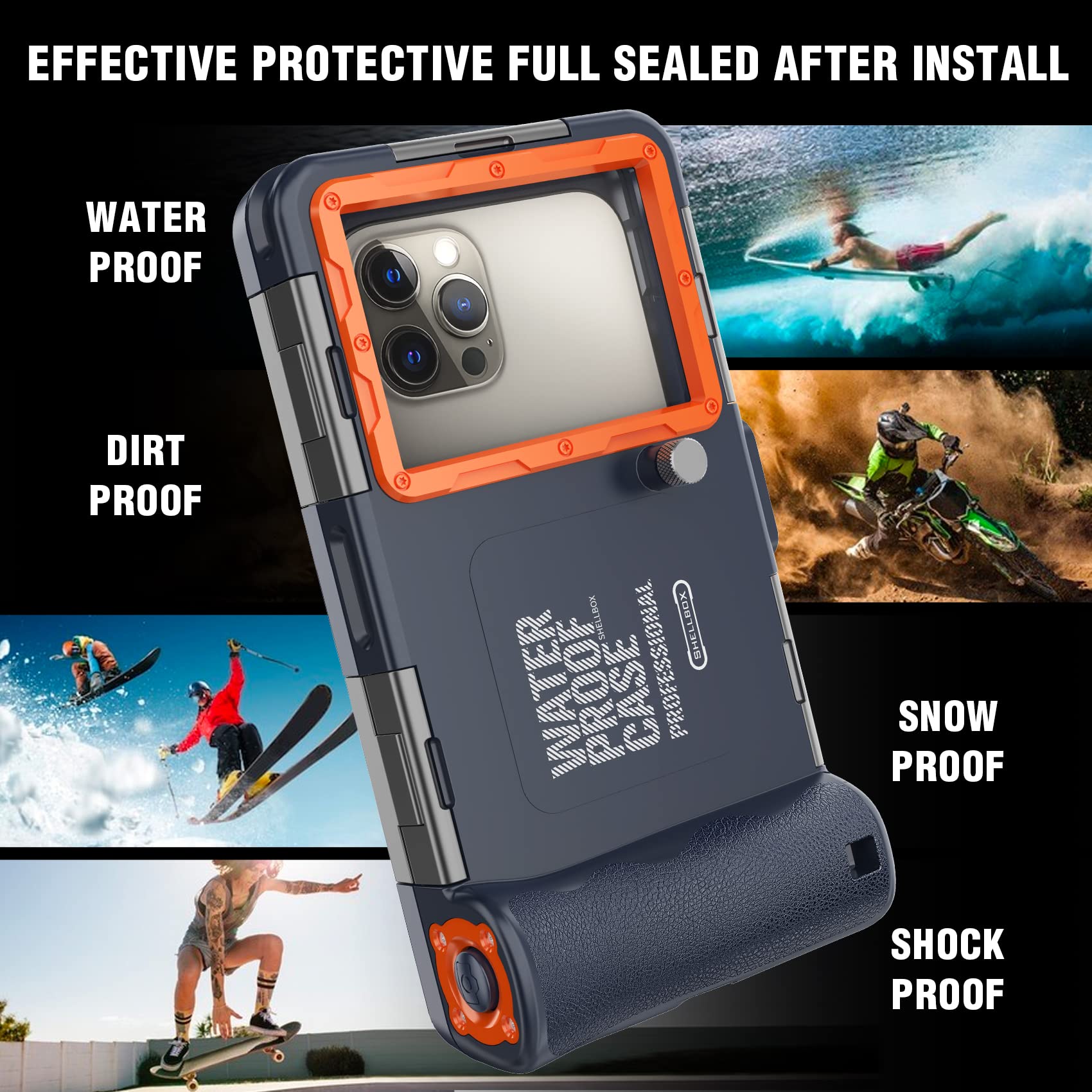 **Waterproof Phone Case for iPhone 16/15/14/13/12 Pro Max/XR/XS/X & Galaxy S24/S23/S22/S21 – 50ft/15m Deep Underwater Protection, Scuba Diving & Snorkeling Case for Photos & Videos (Brown) – Perfect for Beach Vacations, Pool Parties & Water Sports**