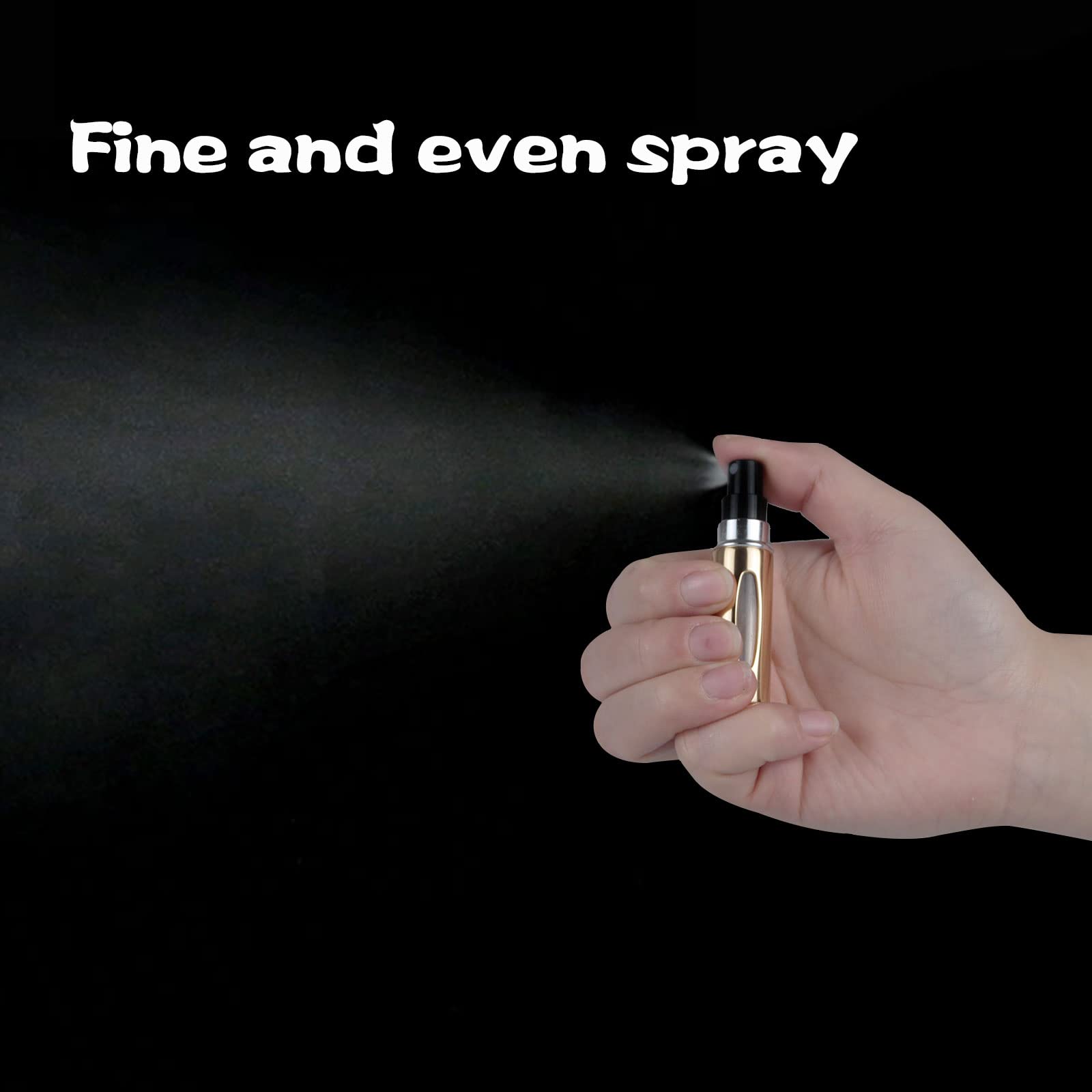 4Pcs Refillable Perfume Atomizer Bottles - Portable 5ml Travel Perfume Spray Bottles for Women & Men, Leak-Proof Mini Perfume Dispensers (Gold) - Perfect for Travel, Gym, Office & Daily Touch-Ups