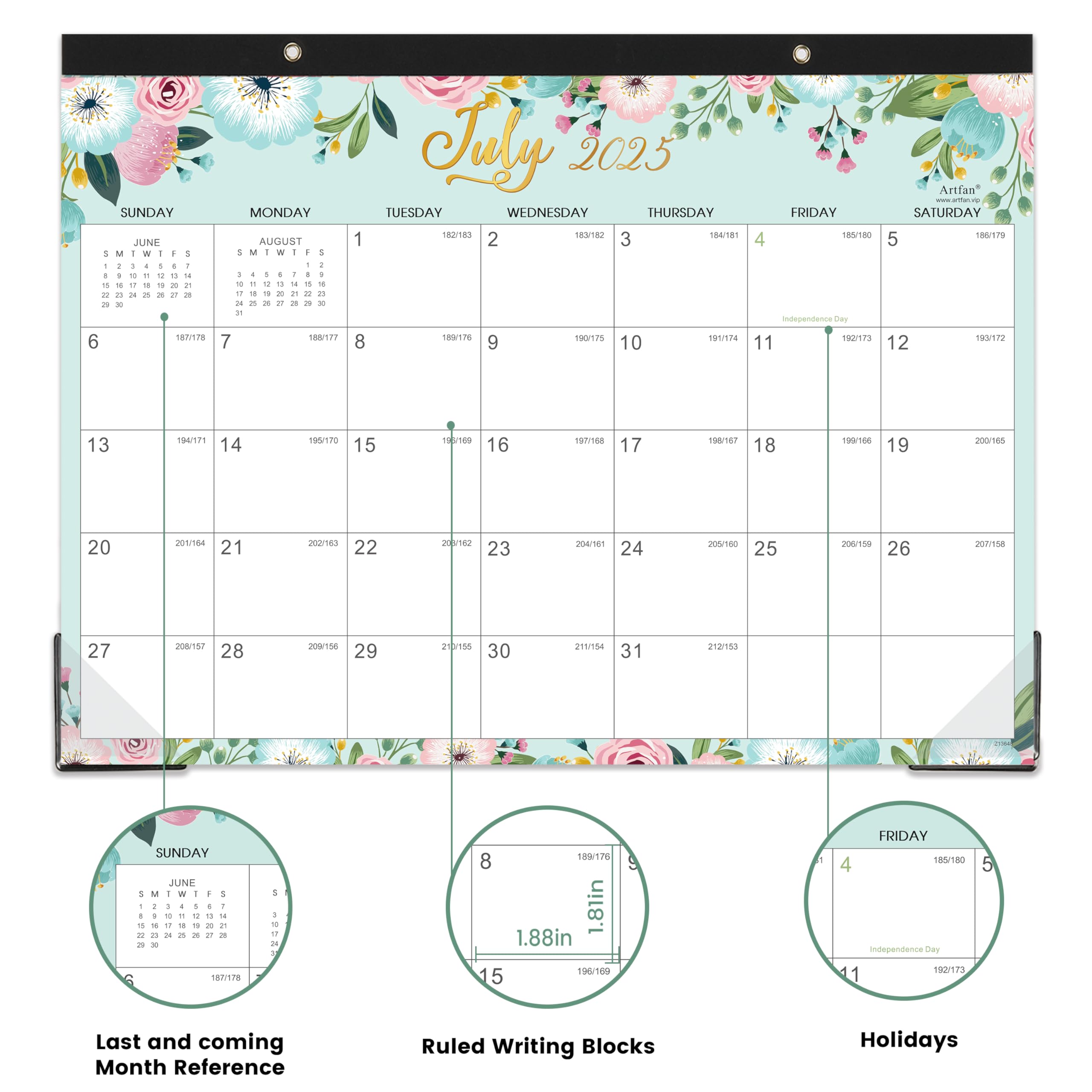 2025-2026 Desk Calendar (July 2025 - December 2026) - 18 Month Large Office Planner 14.6