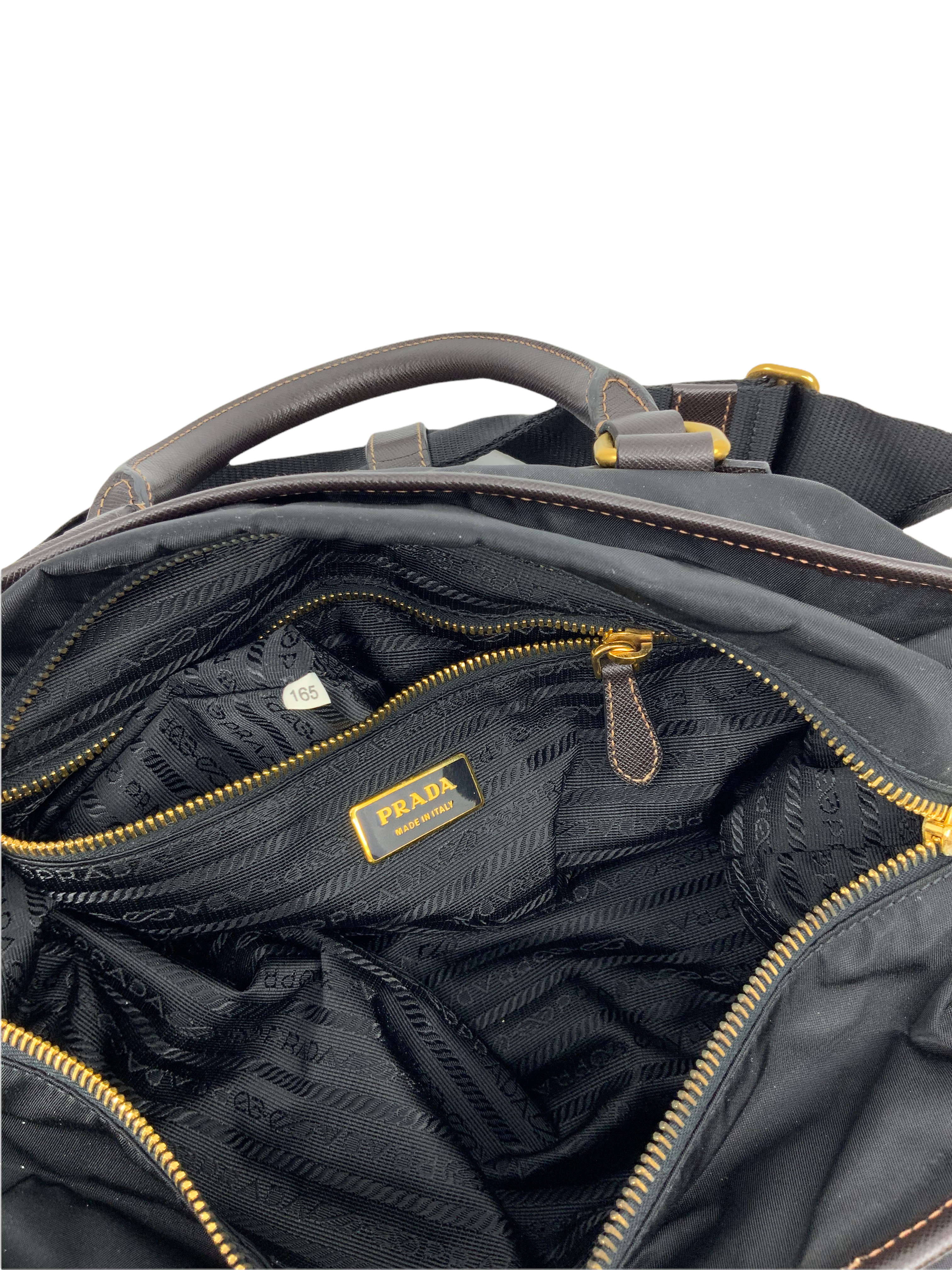PRADA Tessuto Nylon Saffiano Leather Trim Large Tote Bag with Adjustable Strap - Luxury Designer Handbag for Women, Perfect for Work, Travel & Everyday Use