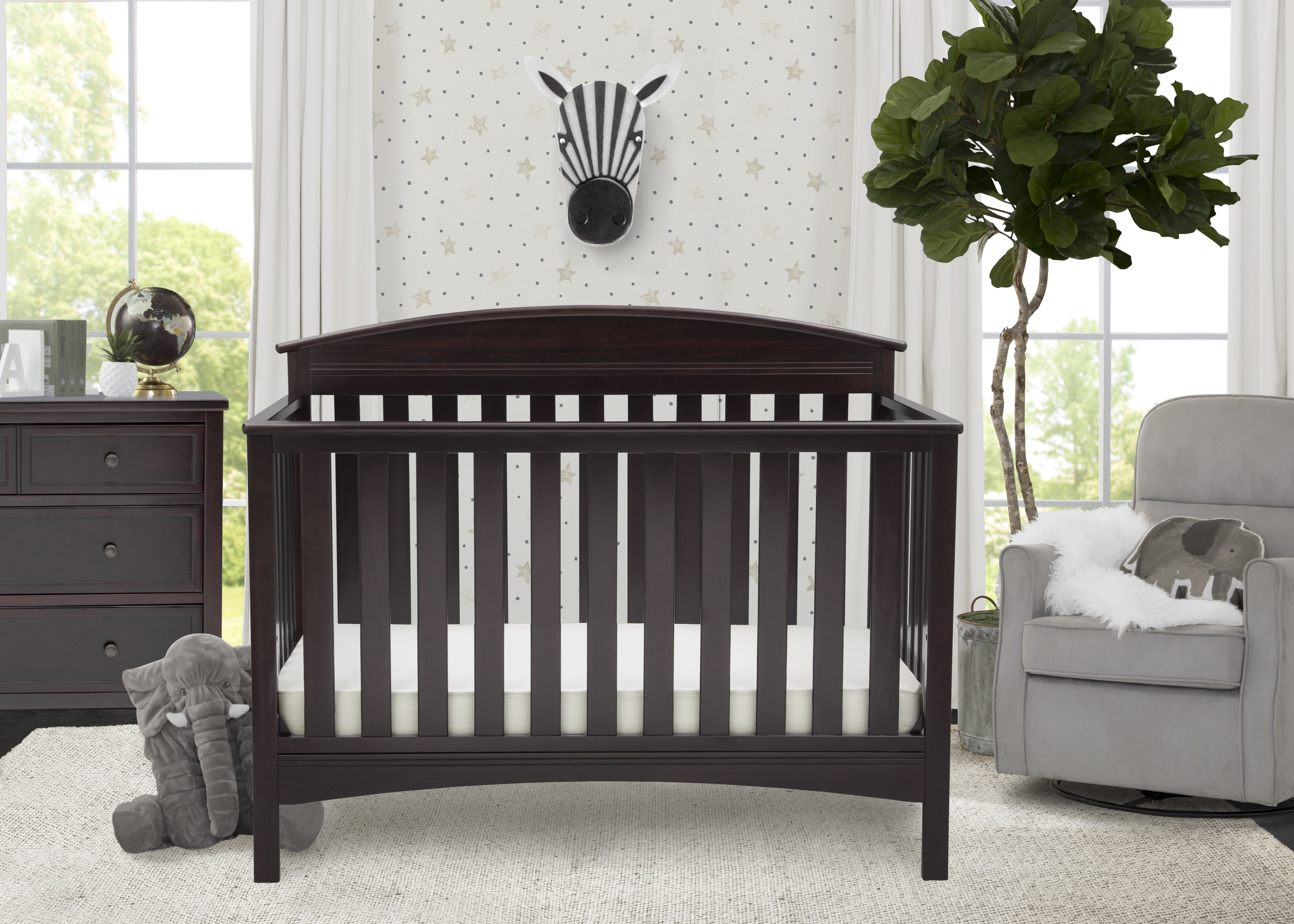 Abby 4-in-1 Convertible Baby Crib - Toddler Bed, Daybed & Full-Size Bed - Safe Nursery Furniture for Newborn to Adult - Perfect for Nursery, Bedroom & Guest Room