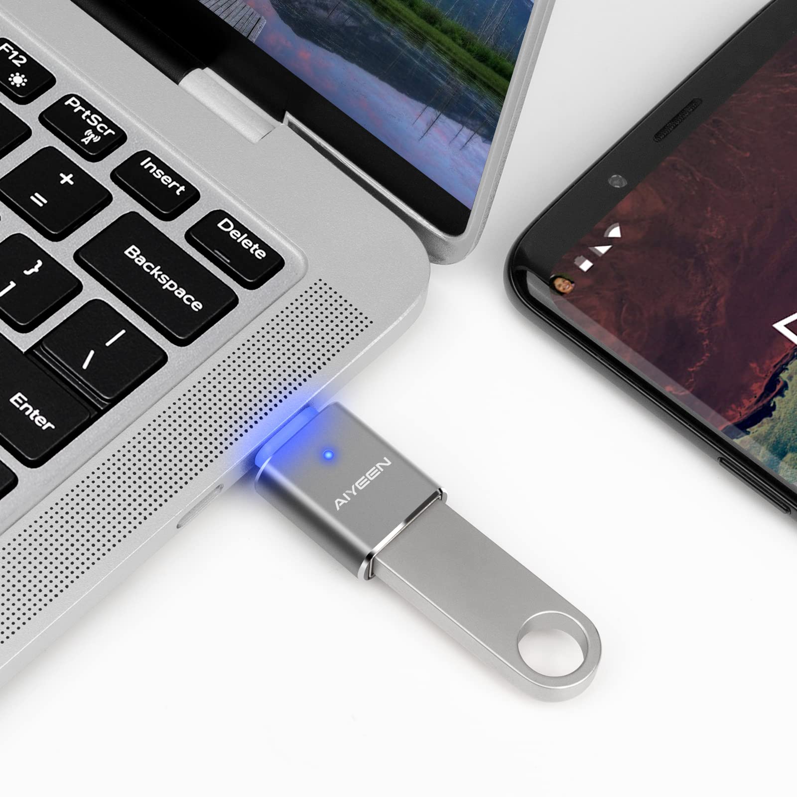 USB C to USB 3.0 Adapter (2 Pack) - Compatible with MacBook Pro/Air & Type-C Devices for Data Transfer