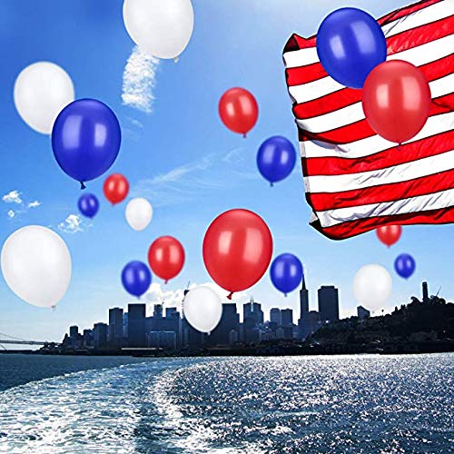 100pcs 12 Inch Blue & Red Latex Balloons - Patriotic Party Decorations for 4th of July, Memorial Day, Labor Day, USA Flag Day Celebrations - Perfect for Independence Day Parties, Backyard BBQs, and Patriotic Events