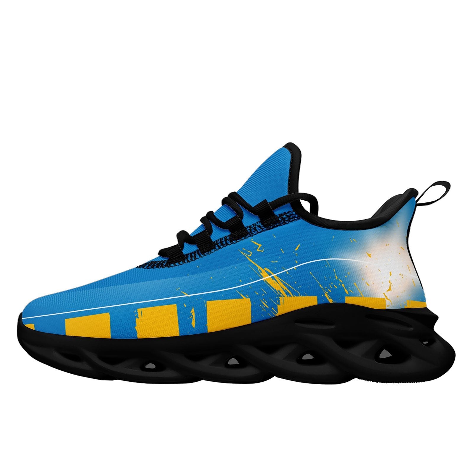 Custom Blue & Yellow Los Angeles Maxsoul Sneakers - Personalized Basketball Shoes FN003 D020260 for Men & Women - Perfect for Streetwear Fashion and Urban Lifestyle