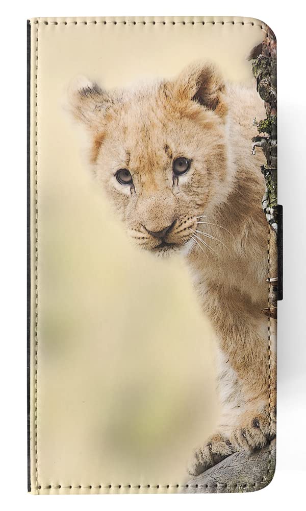 Cute Lion Baby Cub Animal #2 Flip Wallet Phone Case for Apple iPhone X & iPhone Xs - Stylish Protective Cover for Everyday Use & Travel