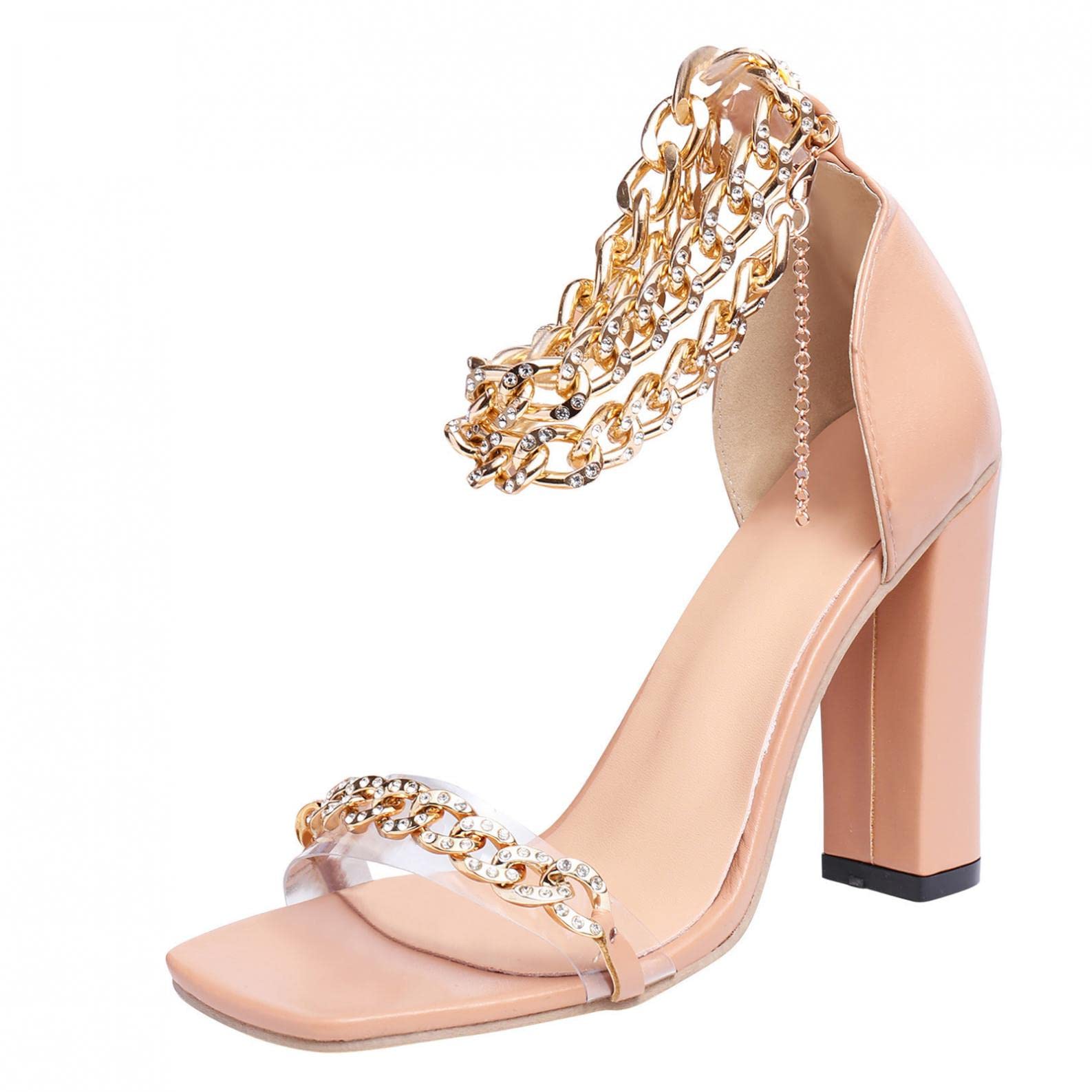 **Elegant Women's Clear Wide Width Peep Toe High Heel Sandals with Ankle Strap - Perfect for Weddings, Parties & Formal Events**