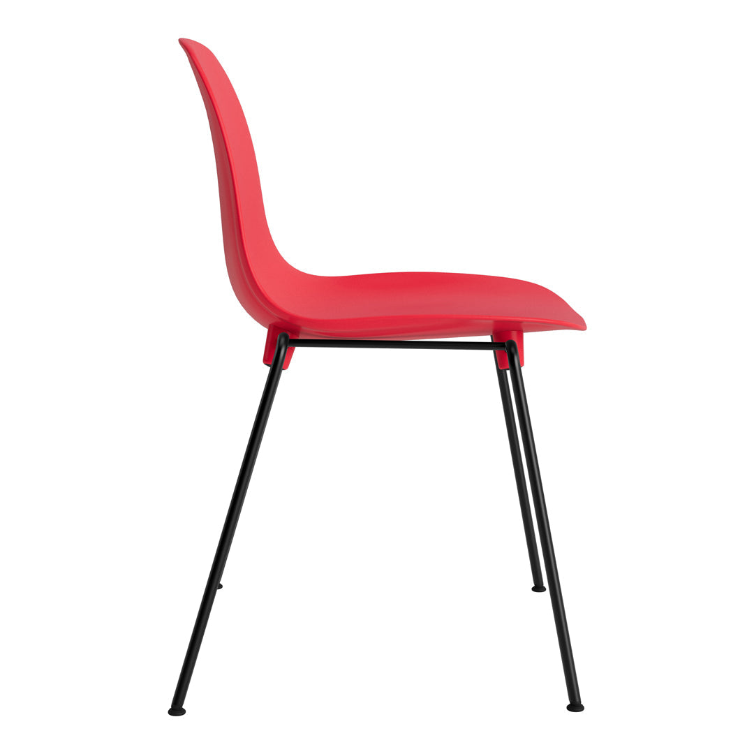 Modern Form Side Chair with Sturdy Metal Legs - Stackable Dining Chair for Home, Office & Restaurant Use