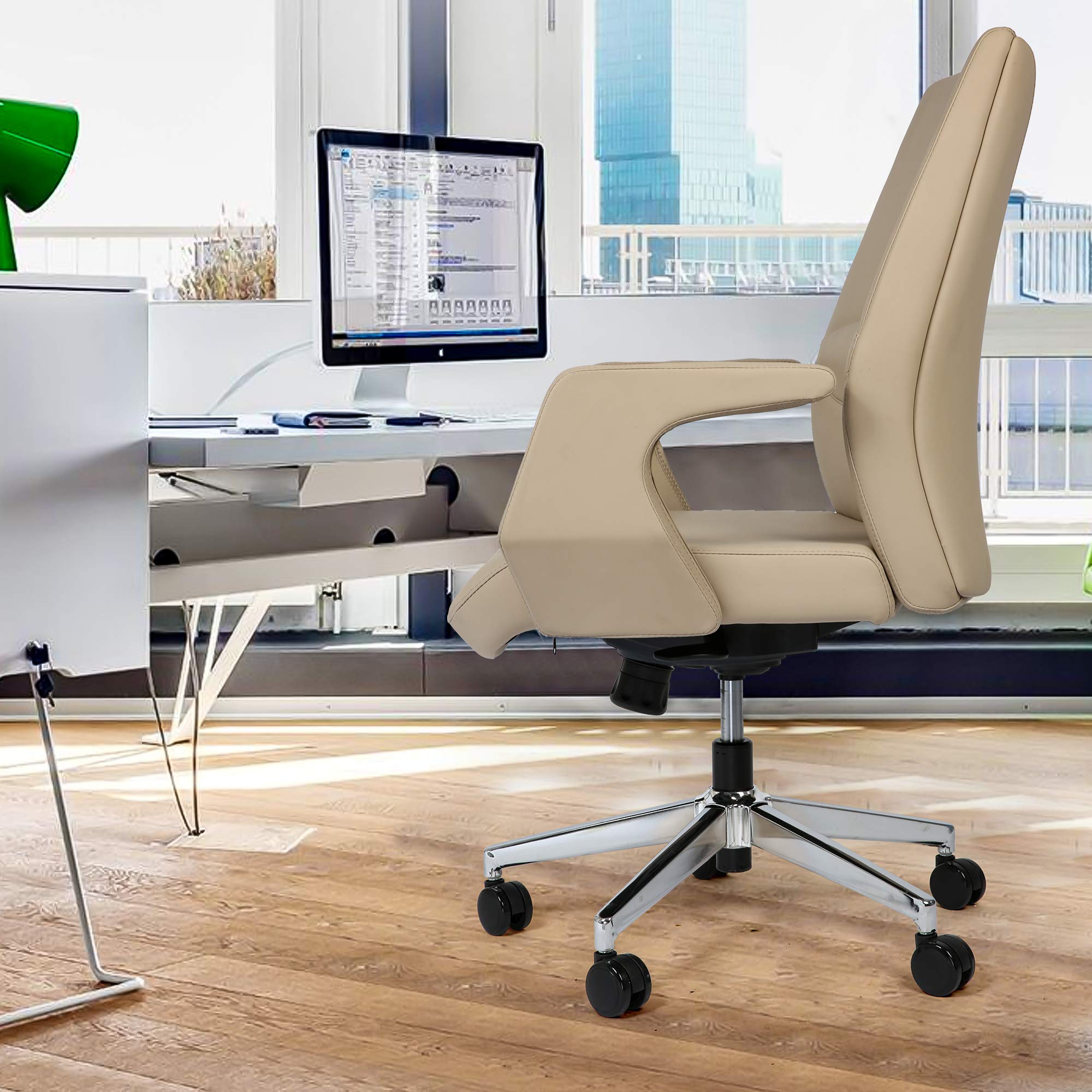 Premium Ergonomic Executive Office Chair - Adjustable PU Leather Desk Chair with Lumbar Support & Armrests - Modern Computer Chair for Home Office, Conference Room & Gaming - Comfortable for Long Work Sessions & Video Calls