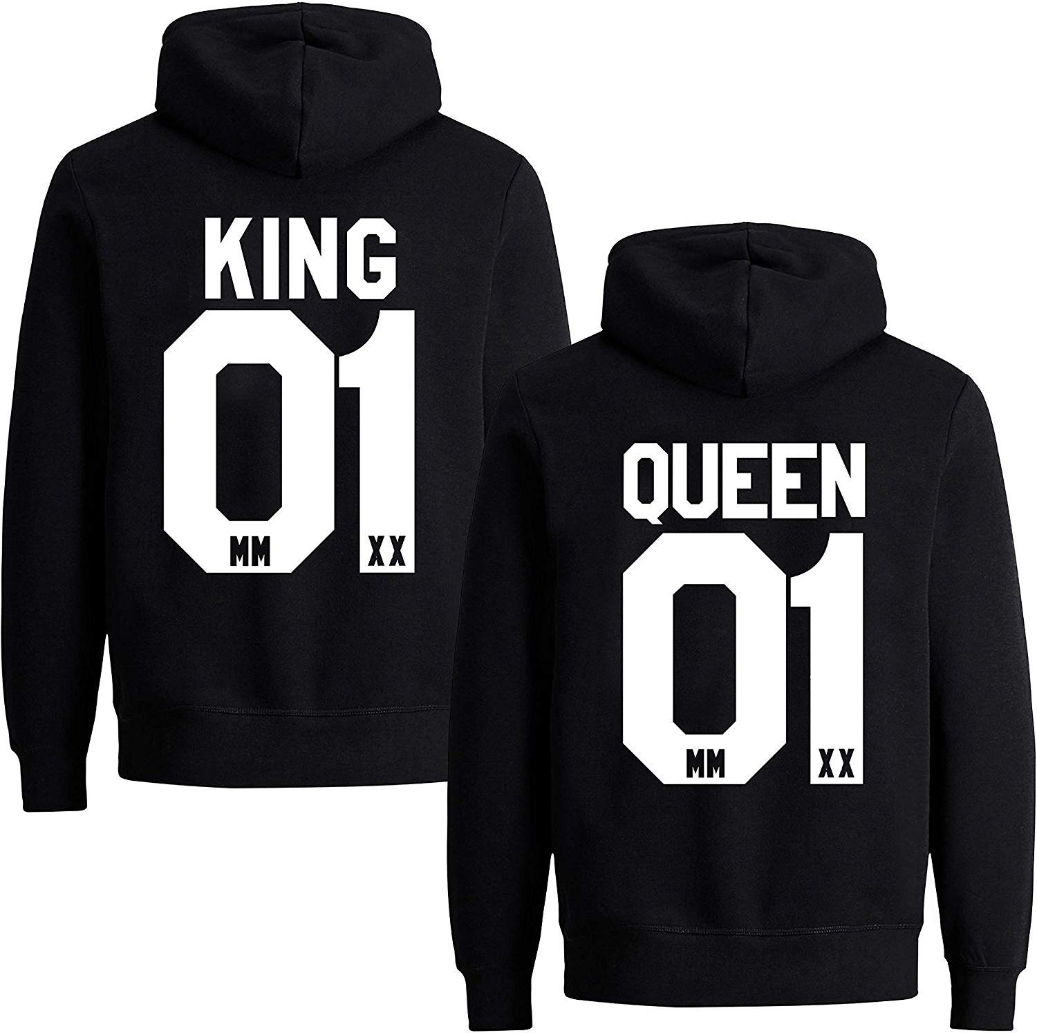 The King His Queen Matching Hoodie Set - Couple Hoodies with Hood for Him and Her | Perfect for Valentine's Day Gifts, Anniversary Presents & Couple Outfits