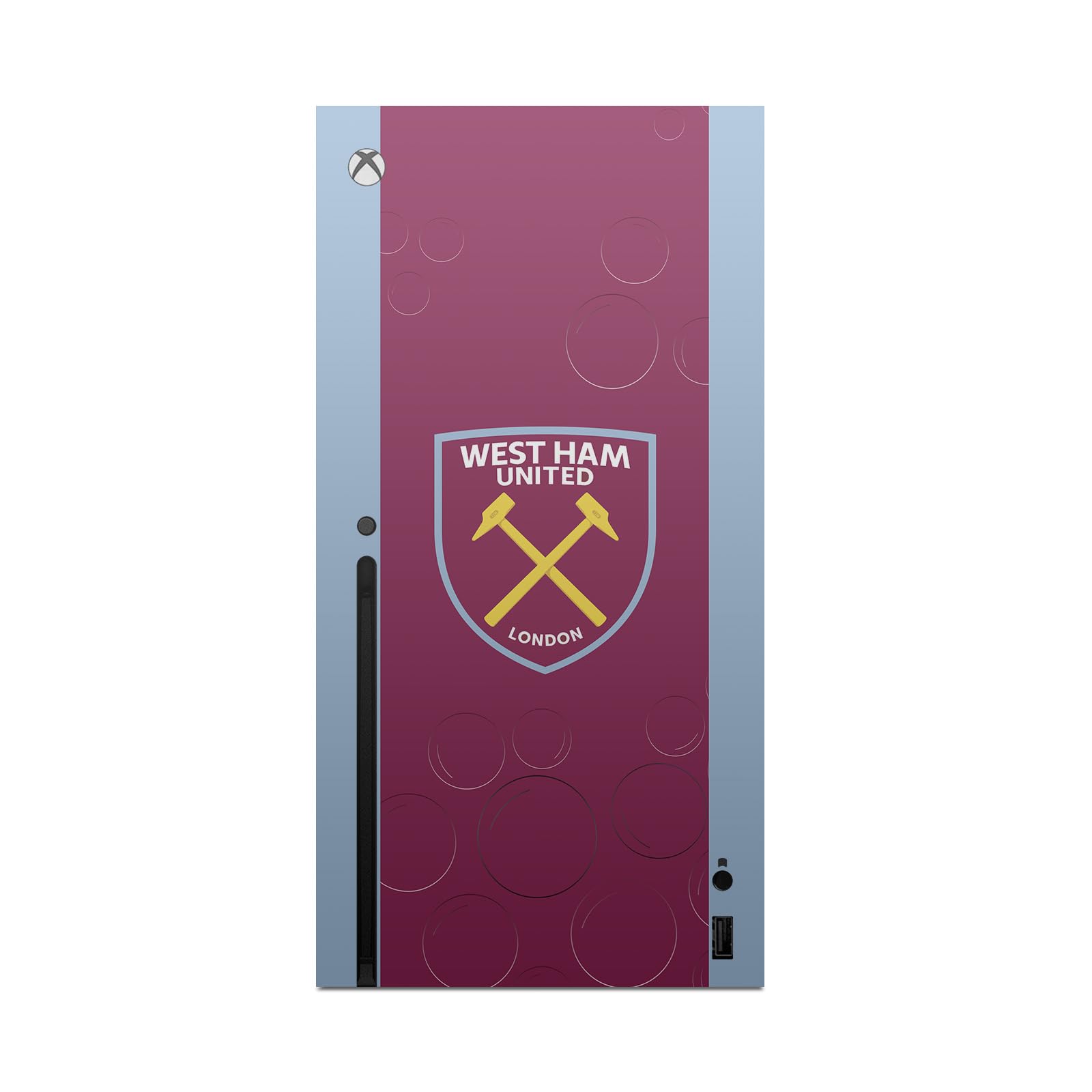 Official West Ham United FC Home 2023/24 Crest Vinyl Skin Decal Sticker Set - Compatible with Xbox Series X Console & Controller Bundle - Perfect for Gaming, Team Pride & Console Protection