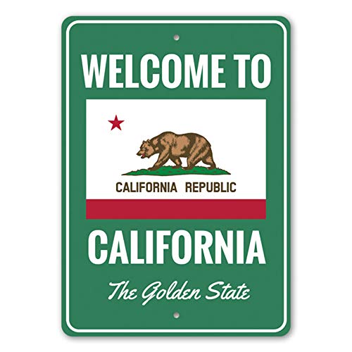 California State Flag Metal Sign - 10